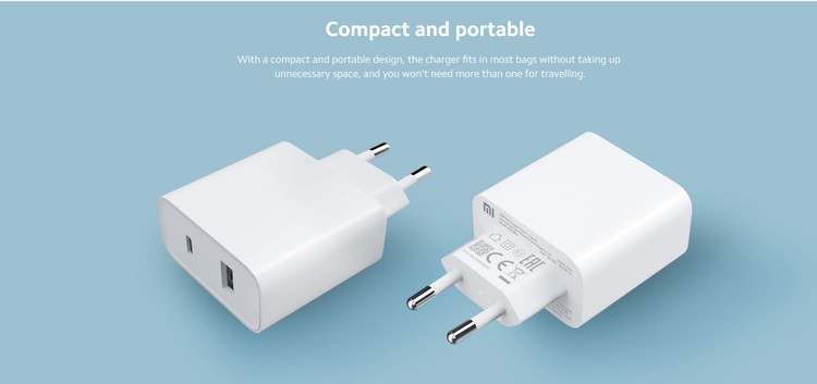 شارژر دیواری شیائومی مدل Mi 33W (Type-A + Type-C) - گلوبال اورجینال