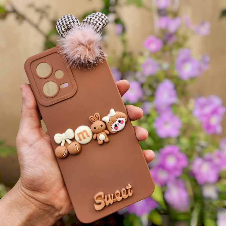 کاور عروسکی برجسته مدل sweet مناسب برای گوشی موبایل شیائومی Redmi Note 12 Pro 5G / Note 12 Pro Plus 5G