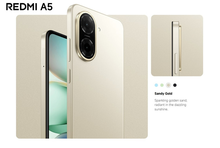 گوشی موبایل شیائومی مدل Redmi A5 4G دو سیم کارت ظرفیت 64 گیگابایت و رم 3 گیگابایت - پک گلوبال -ریجستری شده و همراه با کد فعالسازی