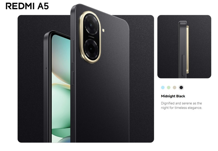 گوشی موبایل شیائومی مدل Redmi A5 4G دو سیم کارت ظرفیت 64 گیگابایت و رم 3 گیگابایت - پک گلوبال -ریجستری شده و همراه با کد فعالسازی
