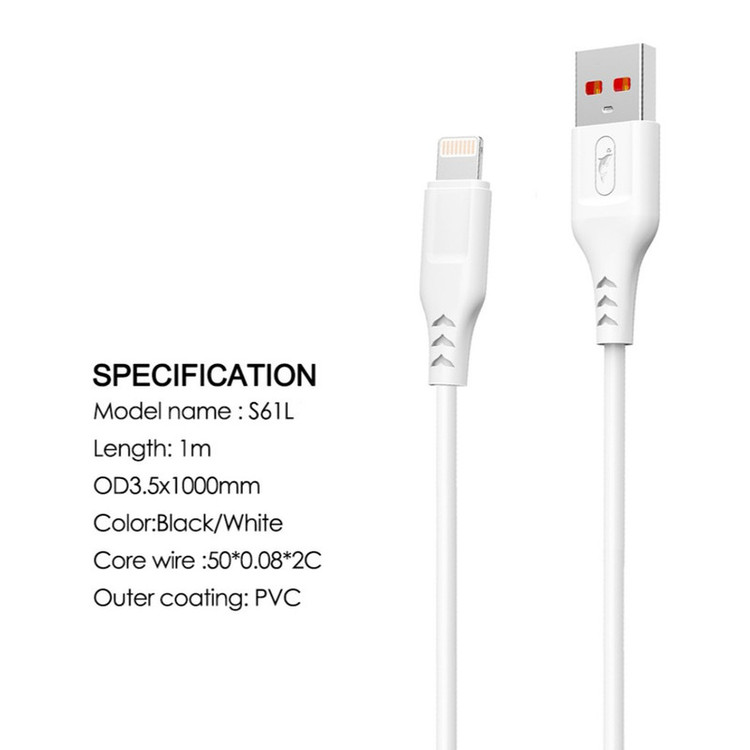 کابل تبدیل USB به لایتینگ اسکای دلفین مدل S61L طول 1 متر